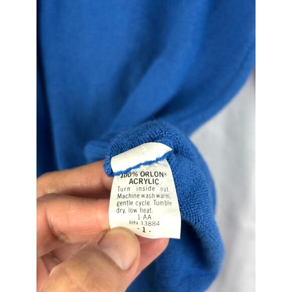 VTG Lady Hogan Sweater Small S Blue V-Neck Pullover NWT Golf Made USA - Picture 5 of 7